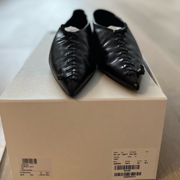 Pre-owner Jil Sander ballerina flats with pointy toes , black in eu38.5 - Picture 5 of 5